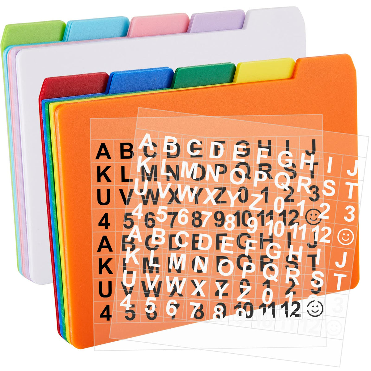 Lewtemi 50 Pcs Index Card Dividers 4" x 6" with Cards Guides, Multicolor