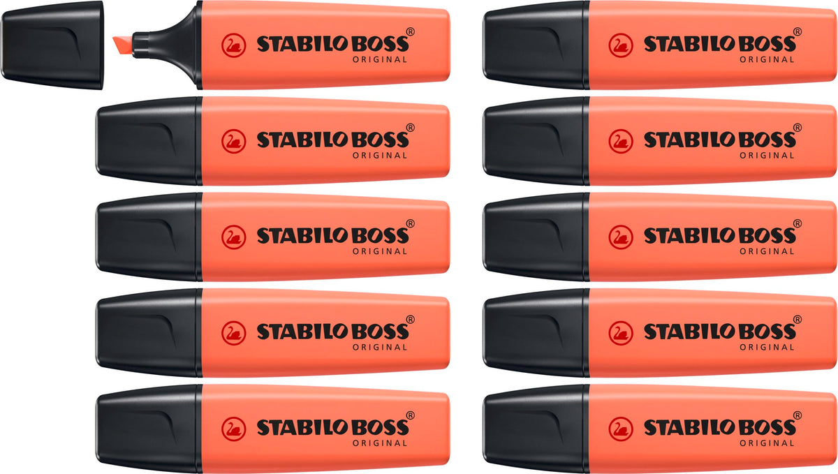 Highlighter - STABILO BOSS ORIGINAL Pastel - Pack of 10 - Pink Blush