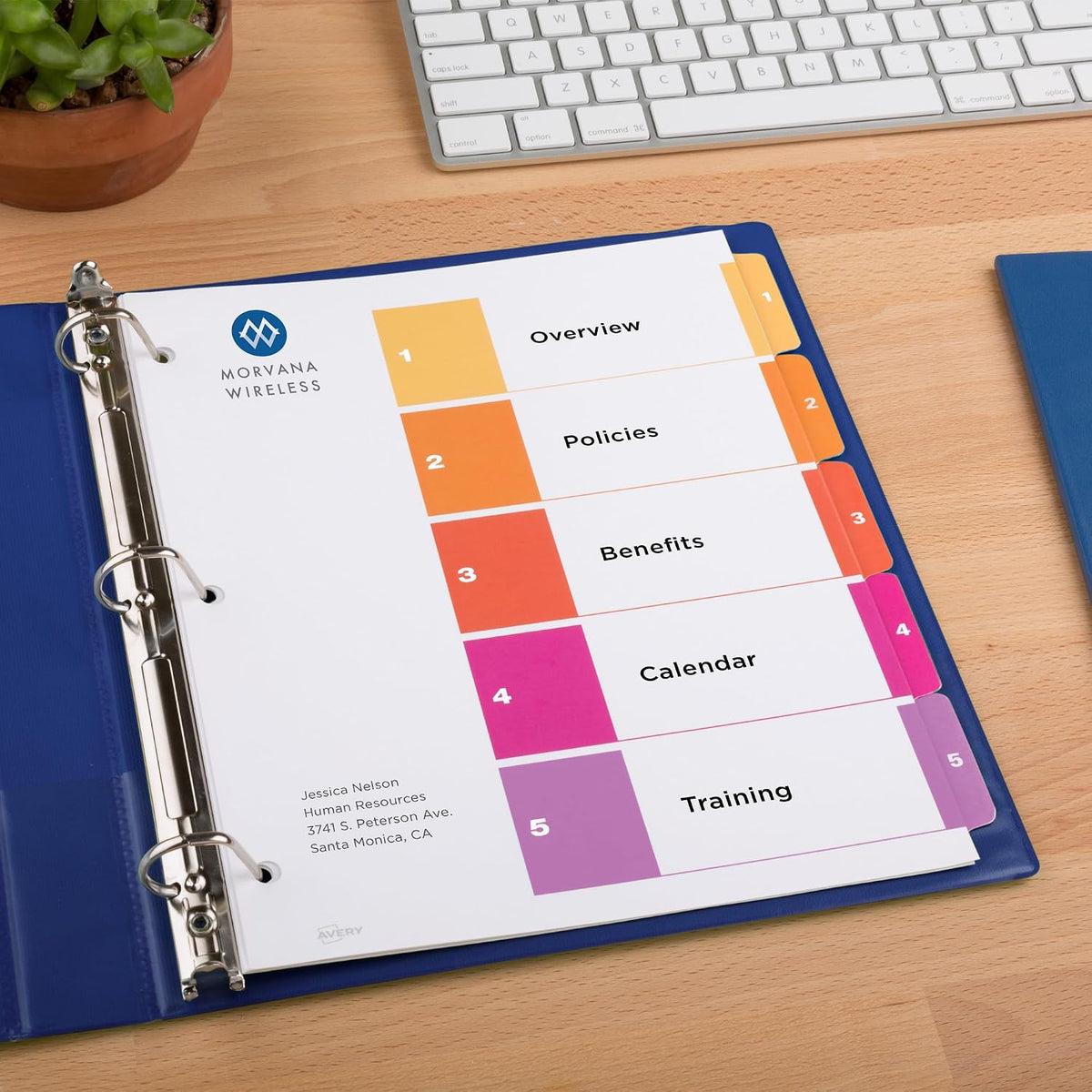 Avery Ready Index Table of Contents Dividers, 5-Tab, Color, 24 Sets