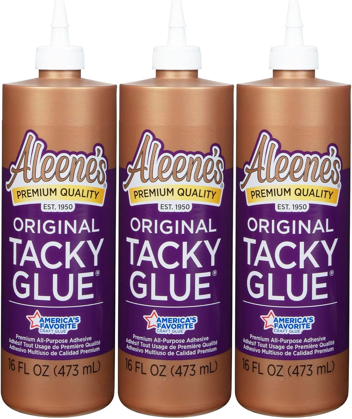 Aleene's Original Tacky Glue, Perfect for Crafts and DIY Projects, Dries Fast and Clear, 16 fl oz 3-Pack