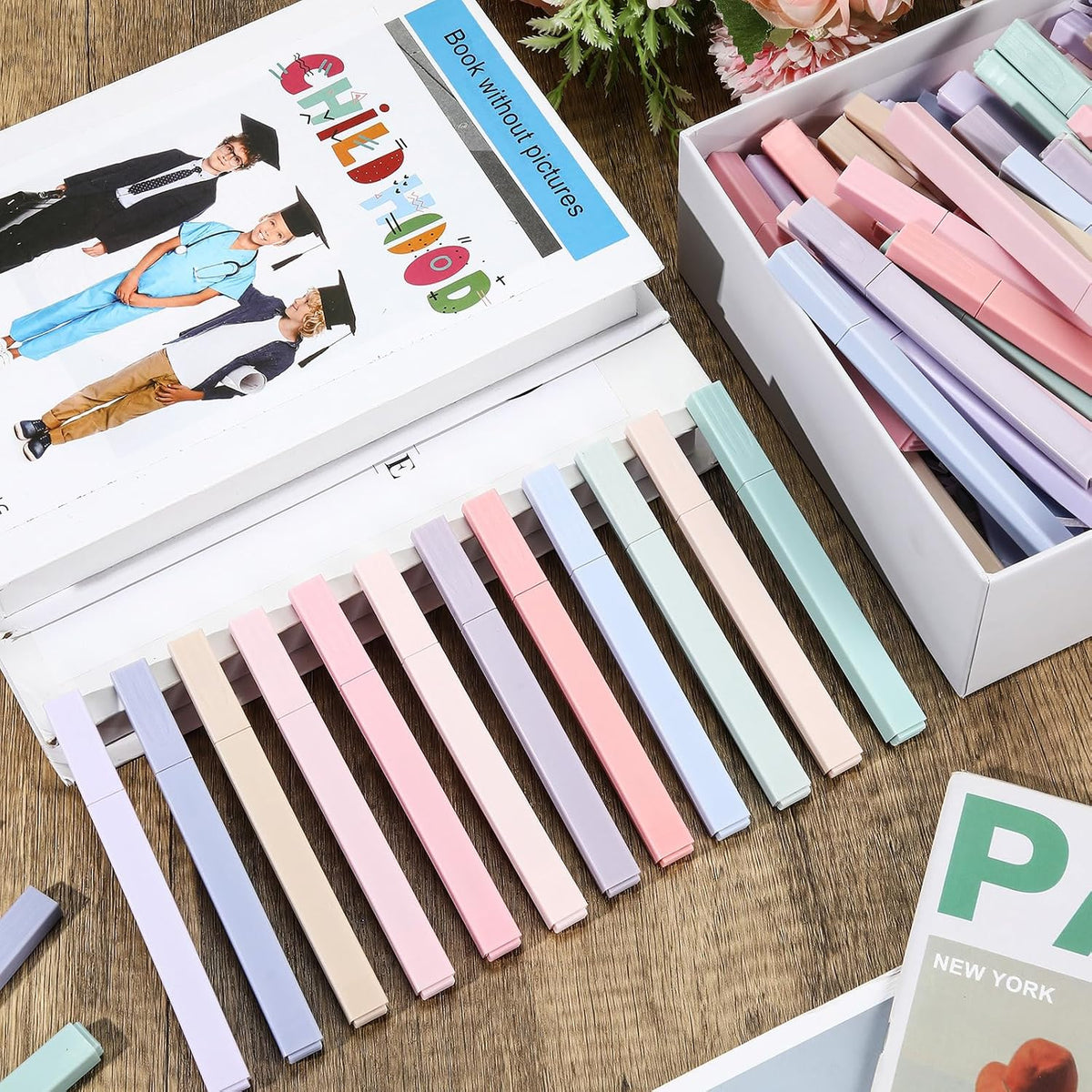 Marspark 120 Pcs Highlighters Bulk No Bleed, Morandi Color