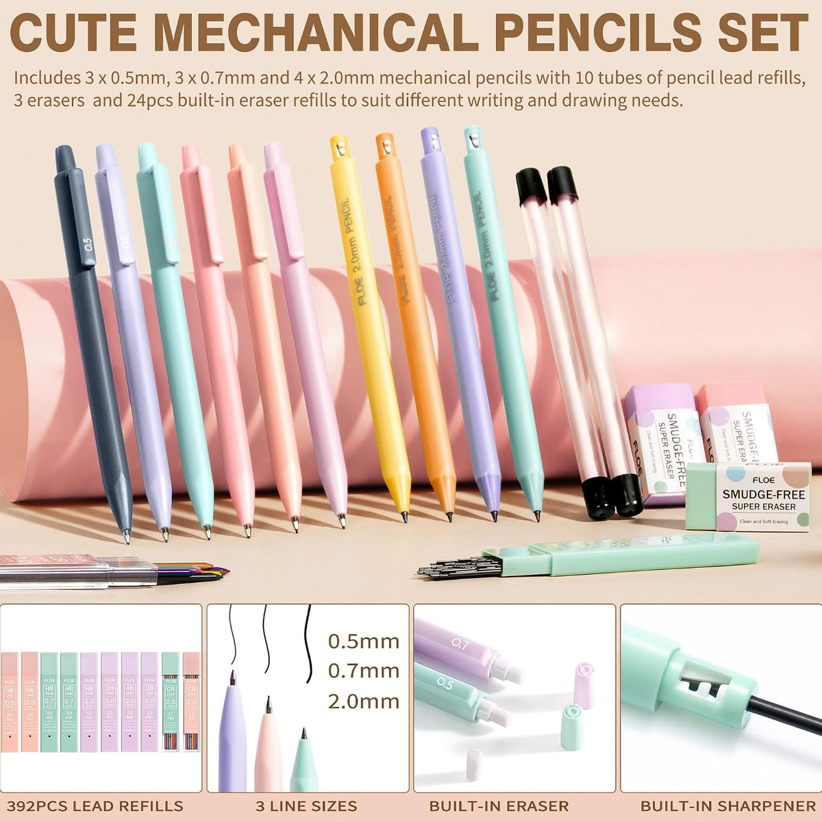 62PCS Aesthetic Back to School Supplies w/ Cute Pencil Case Stationary Set
