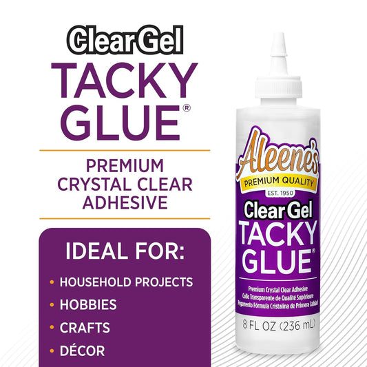 Aleene's Clear Gel Tacky Glue, Dries Clear, 8 fl oz 3-Pack