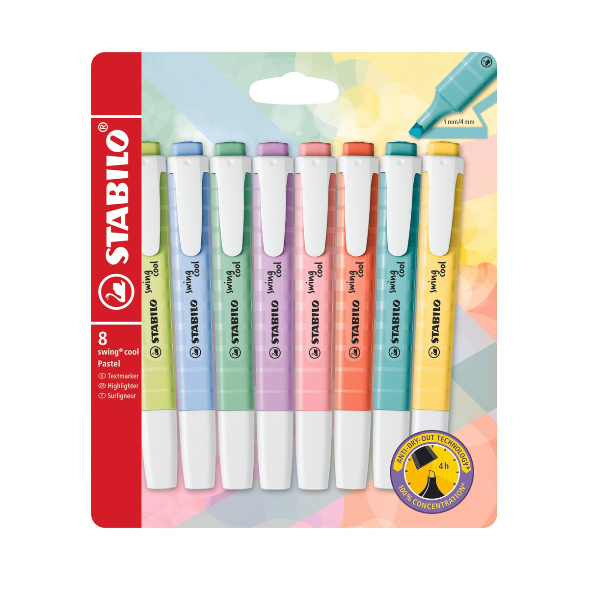 STABILO Swing Cool Pastel Highlighters - 5 x Pack of 6 - 6