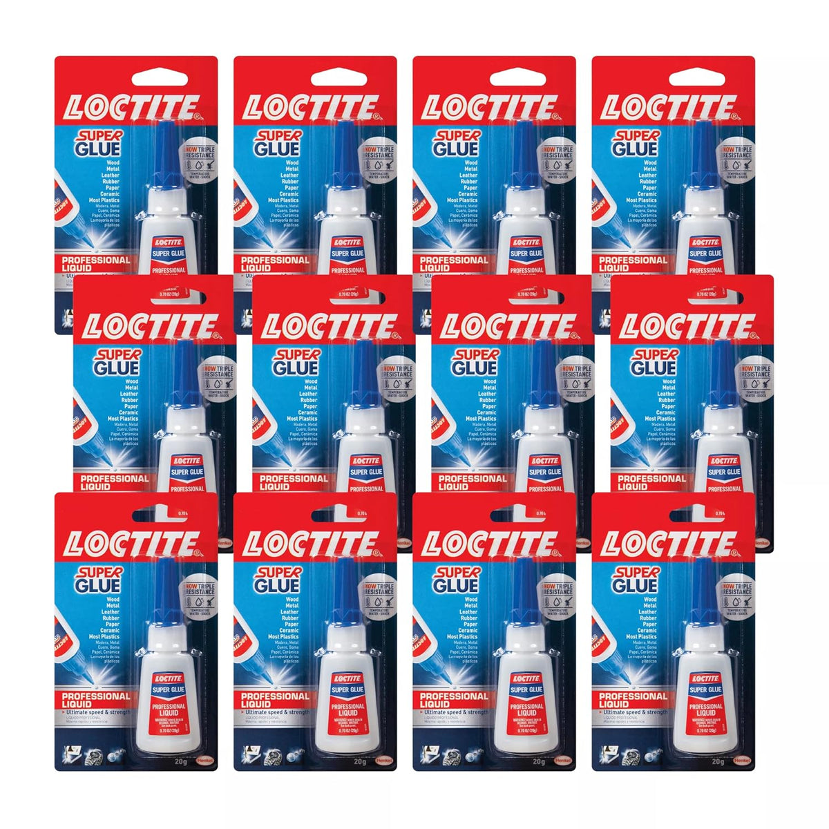 Loctite Super Glue Liquid Professional, Clear, 0.7 fl oz Bottle, 4 Pack - Superglue for Plastic, Wood, Metal, Crafts & Repair, Cyanoacrylate Adhesive Instant Glue, Quick Dry