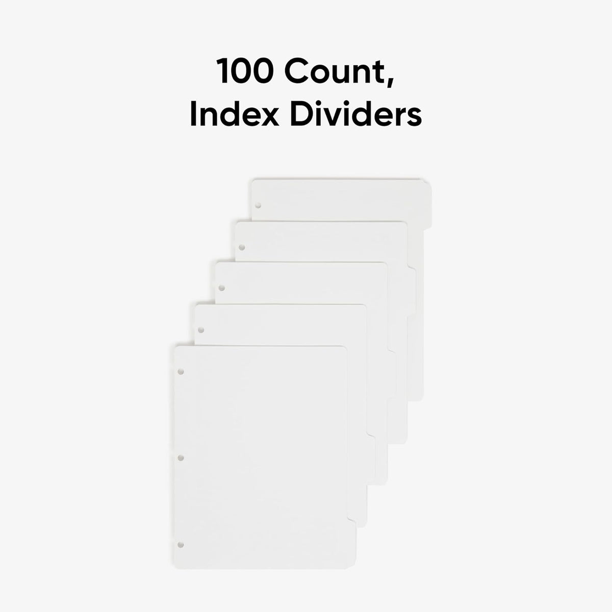 Smead White Binder Index Dividers, 3 Ring Binder Dividers with Tabs, 5-Tab
