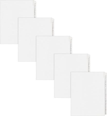 Avery® Legal Exhibit Dividers, Side Tab, A-Z, White, 5 Sets