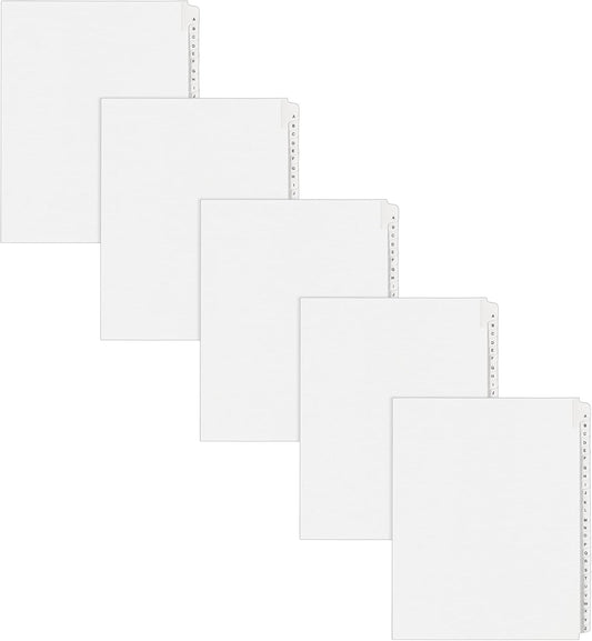 Avery® Legal Exhibit Dividers, Side Tab, A-Z, White, 5 Sets