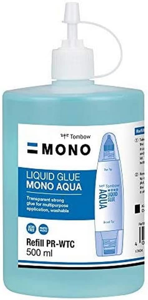 Tombow 52181 MONO Aqua Liquid Glue, Refill, 500ml