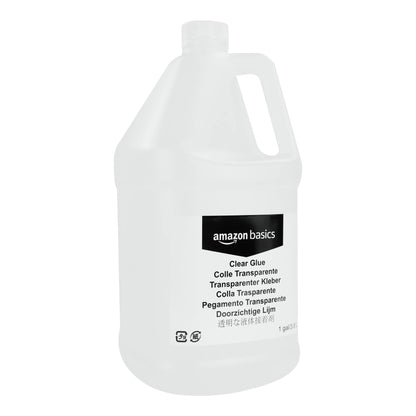 Amazon Basics 1/2 Gallon Clear & White Craft Glue Combo for Making Slime, Washable Home and School Art Crafts, Transparent/White, 64 fl oz