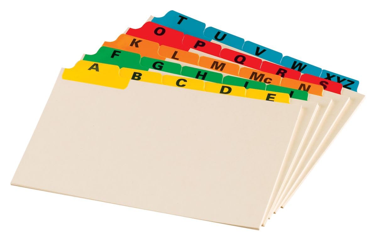 Oxford 05832 Laminated Tab Index Card Guides, Daily, 1/5 Tab, Manila, 5 x 8 (Set of 31)