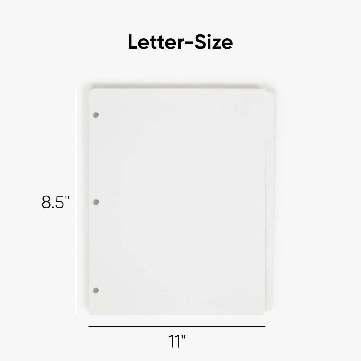 Smead White Binder Index Dividers, 3 Ring Binder Dividers with Tabs, 5-Tab