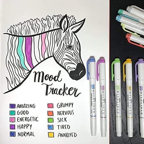 Zebra Pen Mildliner Highlighters, Double Ended Highlighter, Broad And Fine Tips, Pastel Colors Midliner Pens, 18 Pack, 78118ELG