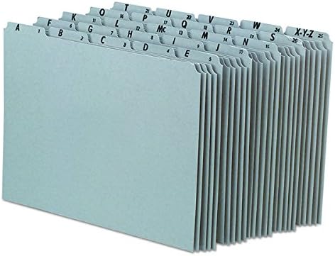Pendaflex A-Z Top Tab Recycled Gray Pressboard 1/5-Tab File Guides, Letter, 25/Set (PN925)