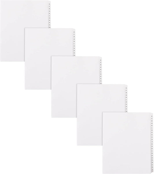 Avery Legal Exhibit Dividers, Side Tab, 26-50, White, 5 Sets
