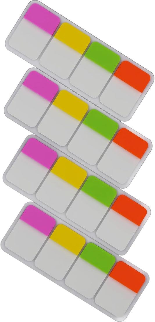 Extra Thick Tabs Flags Assorted Bright, 1 x 1.5 Inch Sticky Tabs, Easy to Post, 48 Tabs/Color, 192 Pages Total