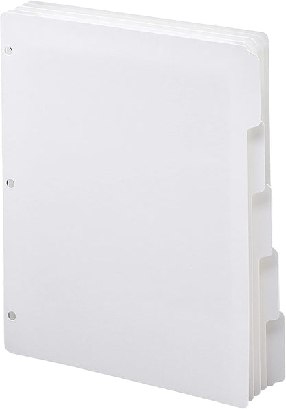 Smead White Binder Index Dividers, 3 Ring Binder Dividers with Tabs, 5-Tab