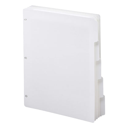 Smead White Binder Index Dividers, 3 Ring Binder Dividers with Tabs, 5-Tab