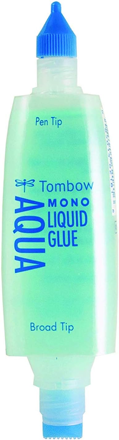 Tombow 52180 MONO Aqua Liquid Glue, 1.69 Ounce, 1-Pack. Dual Tip Dispenser for Precise to Full Coverage Application that Dries Clear. (2-Pack)