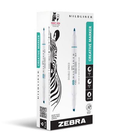 Zebra Pen MILDLINER No Bleed Highlighter, Lemon Yellow, Dual Tip, 12-Pack