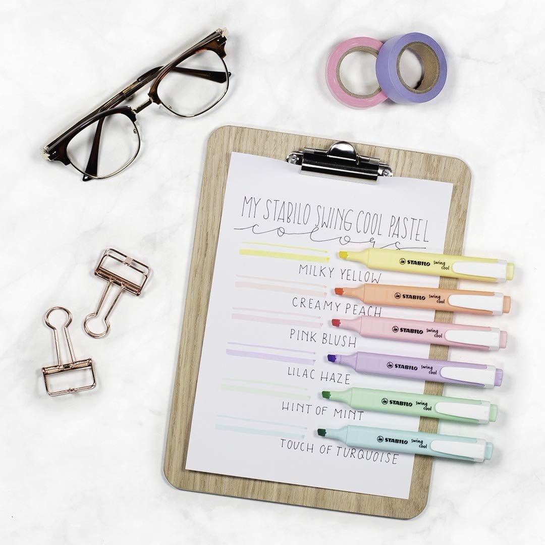 STABILO Swing Cool Pastel Highlighters - 5 x Pack of 6 - 6