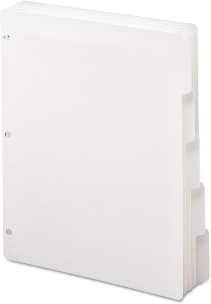 Smead White Binder Index Dividers, 3 Ring Binder Dividers with Tabs, 5-Tab