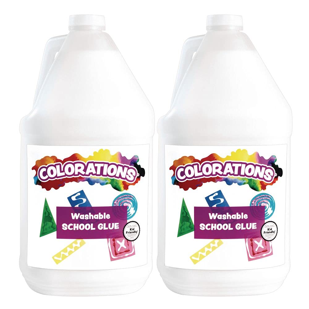 Colorations Washable Clear Glue, 1 Gallon, Non-Toxic, Great for Slime