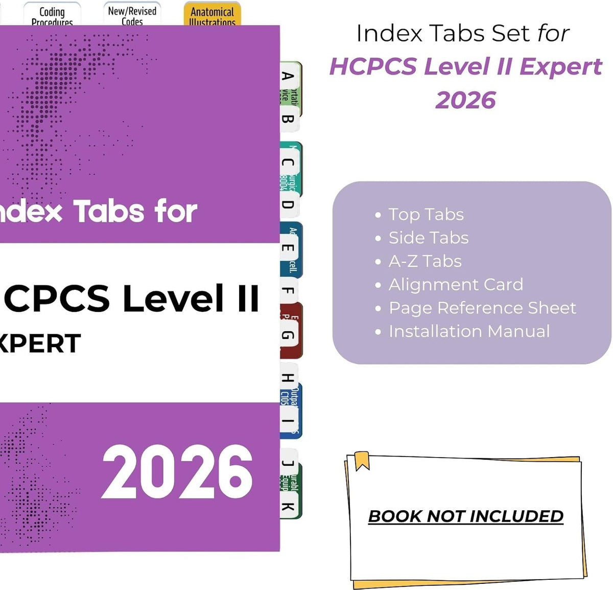 Index Tabs Bundle for CPT 2026, ICD-10-CM 2026 & HCPCS Level II 2026 | Complete Tabbing Set for 2026 Medical Codebook | Laminated & Color-Coded (Book Not Included)