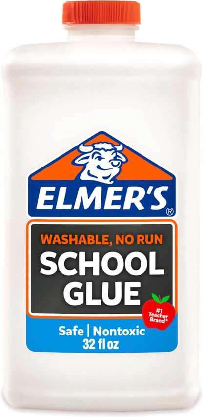 Elmer's White Liquid School Glue, 1 Gallon, Safe, Washable, 1 Count, - #1 Teacher Brand, Bulk Arts & Crafts, Projects, Classroom Supplies, Great for Making Slime
