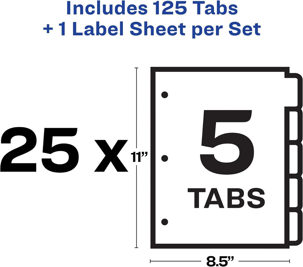 Avery Index Maker Clear Label Dividers, 5-Tab, White, 25 Sets