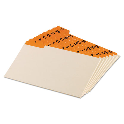 Oxford 05832 Laminated Tab Index Card Guides, Daily, 1/5 Tab, Manila, 5 x 8 (Set of 31)