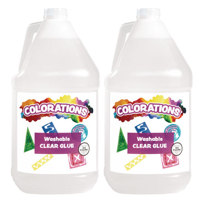 Colorations Washable Clear Glue, 1 Gallon, Non-Toxic, Great for Slime
