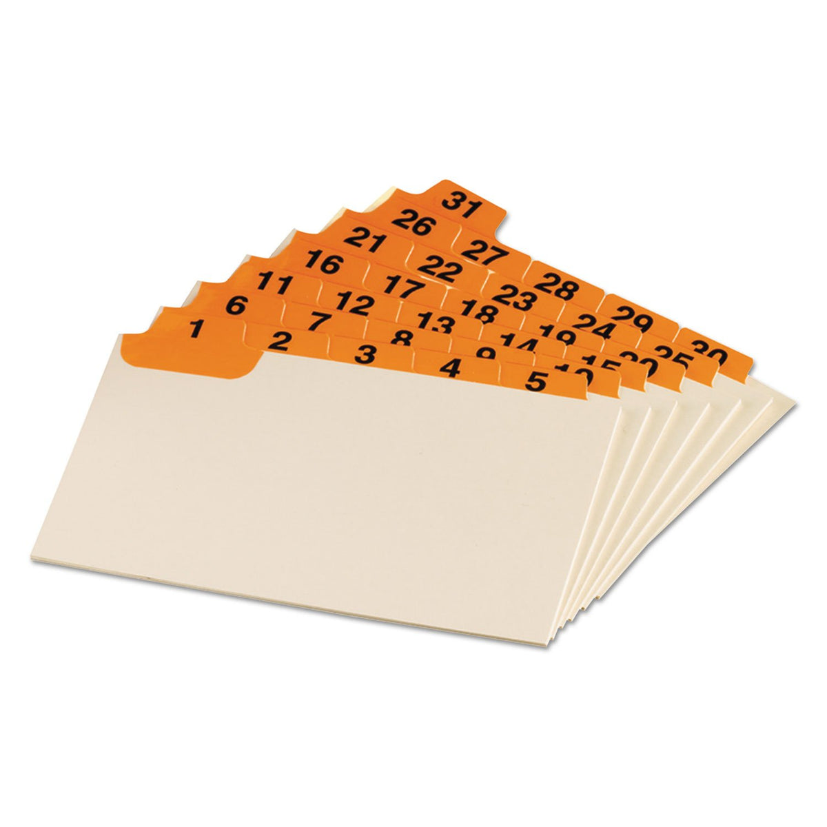 Oxford 05832 Laminated Tab Index Card Guides, Daily, 1/5 Tab, Manila, 5 x 8 (Set of 31)
