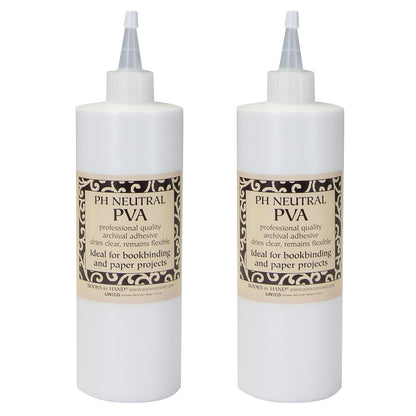 Lineco PH Neutral PVA Adhesive, Dries Clear, 16 Ounce, Pack of 2