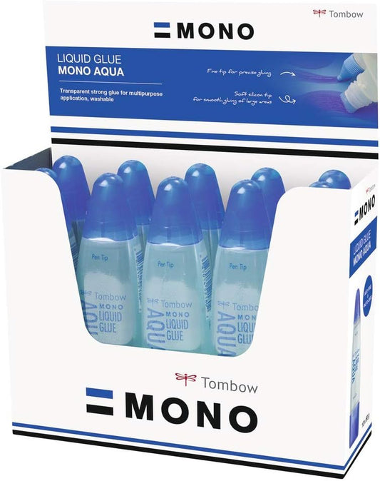 Tombow PT-WTC-10P Liquid Aqua Glue Extra Strong with Two Tips - Pack of 10
