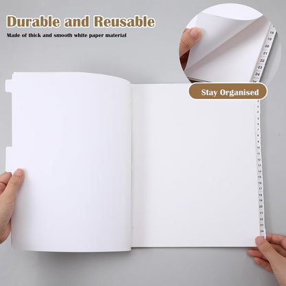 Yeaqee 1-200 Numbered Tab Un Punched Letter Size Divider, White, 1 Set