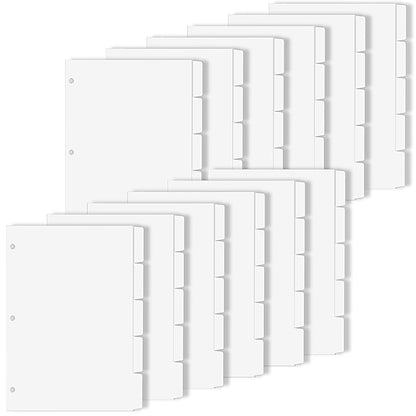 Binder Dividers for 3 Ring Binder, 1/5 Cut Tabs, Letter Size Blank Dividers