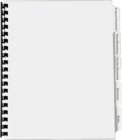Avery 5-Tab Copier Dividers, Unpunched, White, 30 Sets