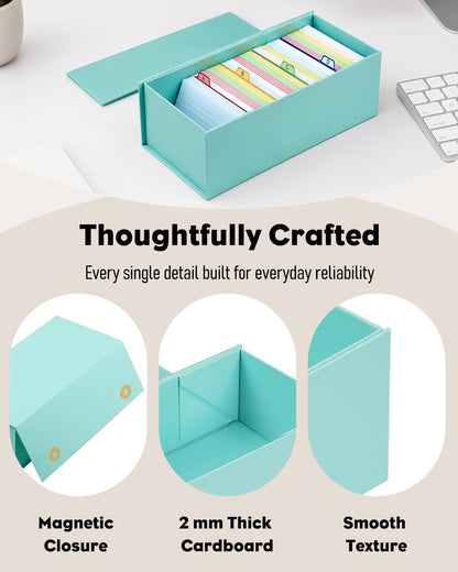 Uniclife 3x5 Index Card Holder with A-Z Tab Dividers, 1500 Card Capacity