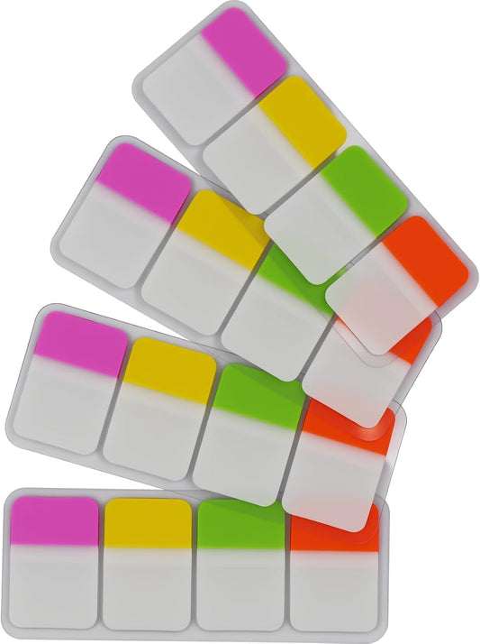 Extra Thick Tabs Flags Assorted Bright, 1 x 1.5 Inch Sticky Tabs, Easy to Post, 48 Tabs/Color, 192 Pages Total