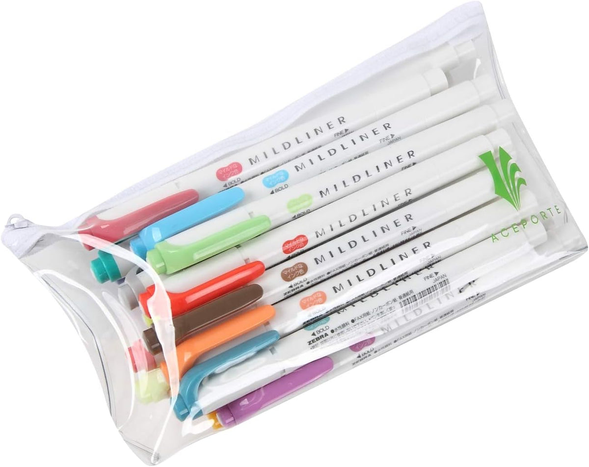 ZEBRA MILDLINER Highlighter pen markers, 7-Pack (WKT7-5C / WKT7-5C-NC / WKT7-5C-RC / WKT7-N-5C / WKT7-5C-HC / WKT7-5C-YC / WKT7-5C-NTC) 35 Color Full Range Set