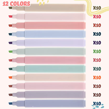 Marspark 120 Pcs Highlighters Bulk No Bleed, Morandi Color