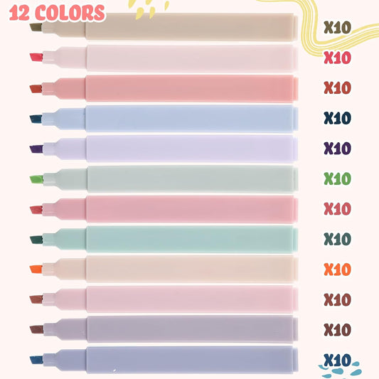 Marspark 120 Pcs Highlighters Bulk No Bleed, Morandi Color