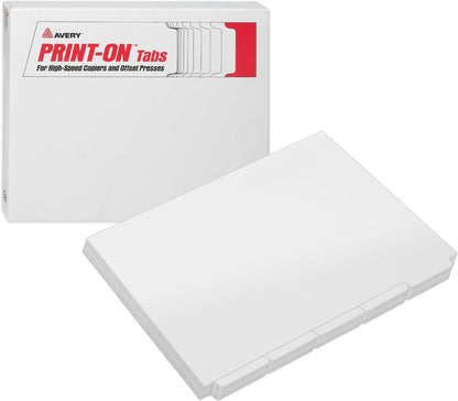 Avery 5-Tab Copier Dividers, Unpunched, White, 30 Sets