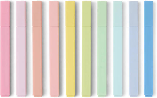 Amazon Basics Pastel Bible Highlighters Set, No Bleed, Chisel Tip, Soft Pastel Colors, 10 Count