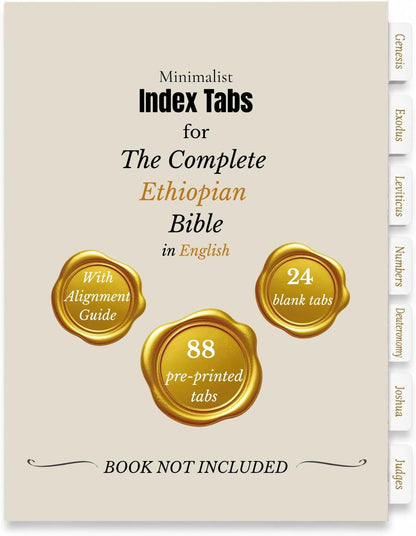 Index Tabs for The Complete Ethiopian Bible in English (Book Not Included)