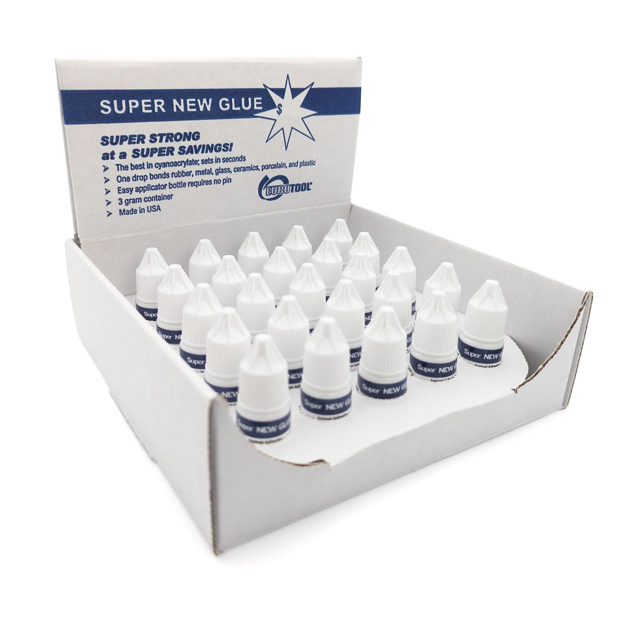 EUROTOOL Super New Glue, 3 Gram Bottle, Pack of 5