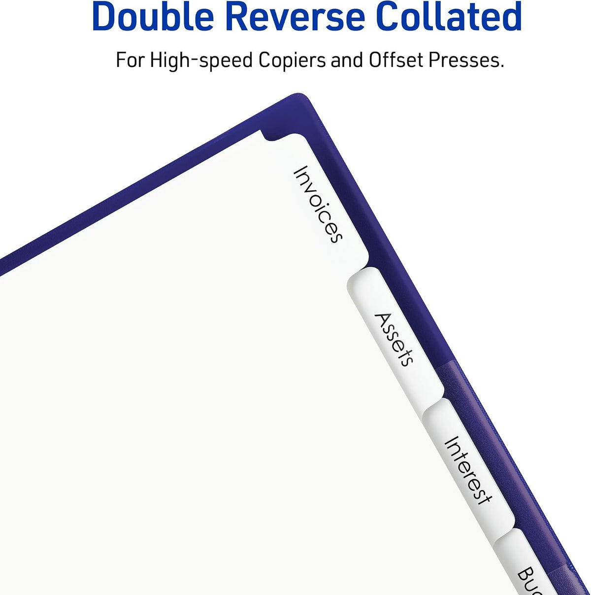 Avery 5-Tab Copier Dividers, Unpunched, White, 30 Sets