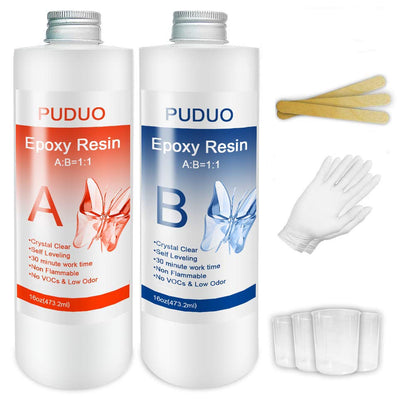 Puduo Epoxy Resin Kit 72OZ, Newly Formulated Crystal Clear Epoxy Resin