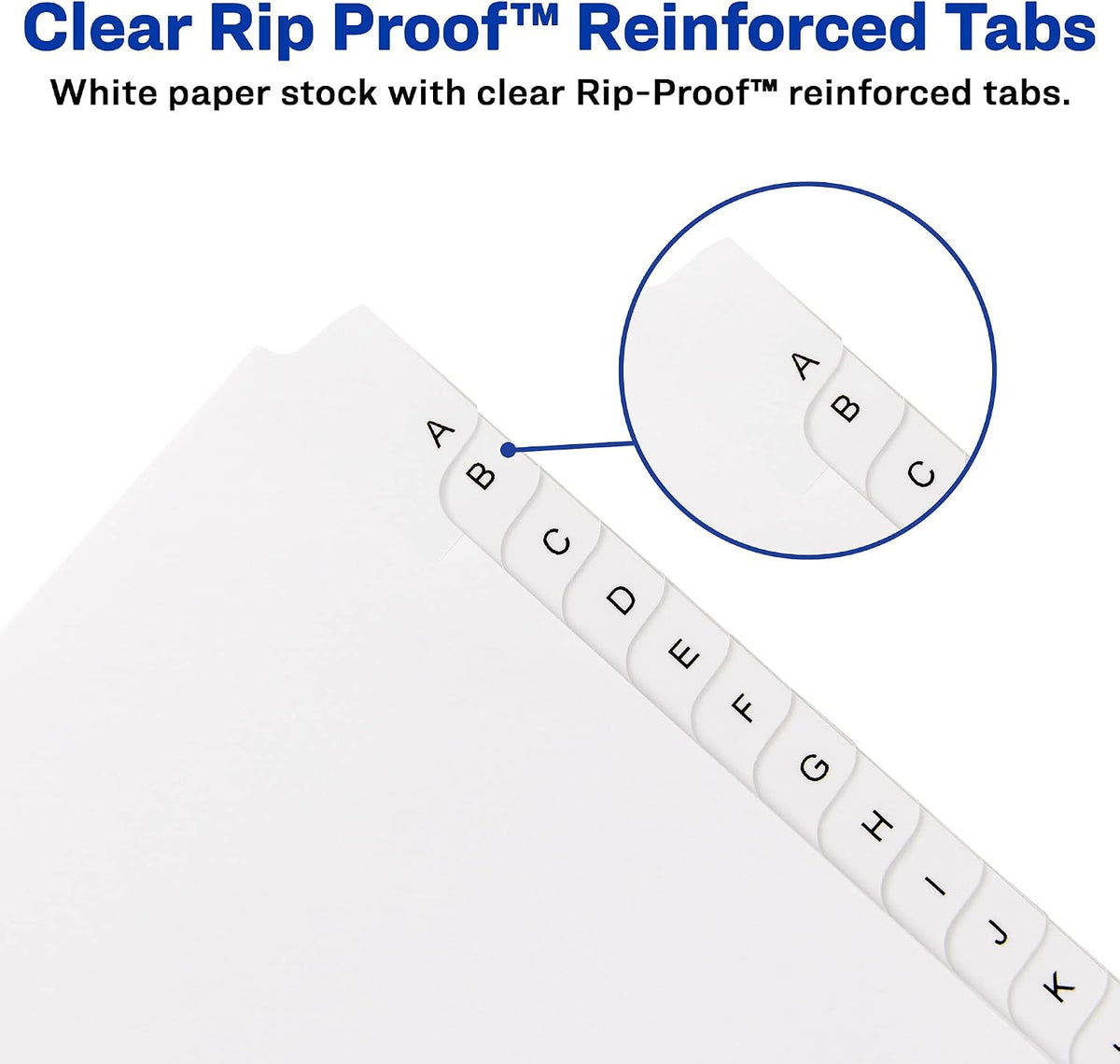 Avery® Legal Exhibit Dividers, Side Tab, A-Z, White, 5 Sets